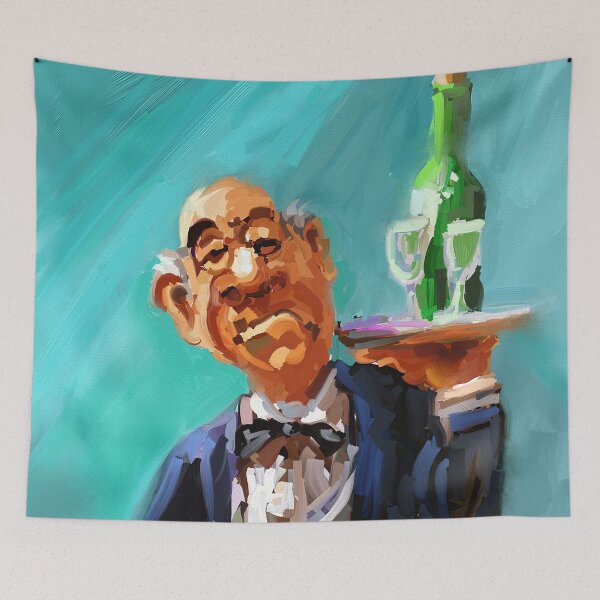 Item preview, Funny Wine Butler painting designed and sold by Anne Marie Propst.