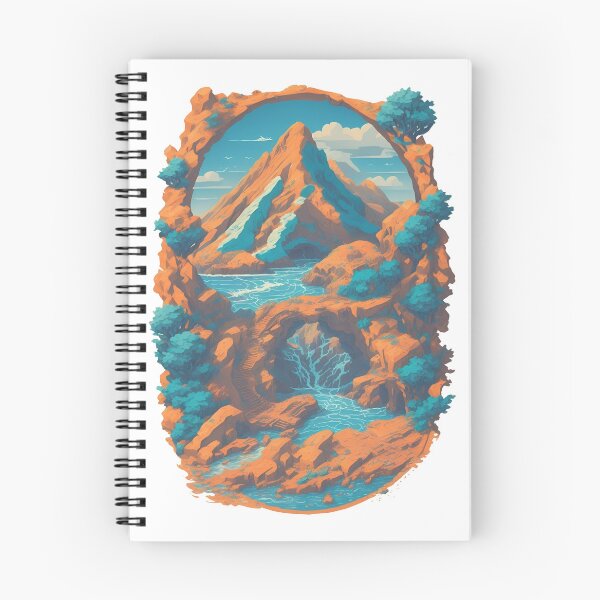Item preview, Mountain Waterfall in Retro Style designed and sold by ToporArt.