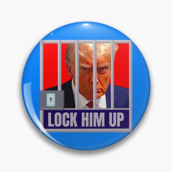 Item preview, PMD01040 Progressive Movement Designs Trump Mugshot Lock Him Up design for liberal Democrat resistance against bigotry, for liberals Democrats or progressives designed and sold by ProgressiveLeft.