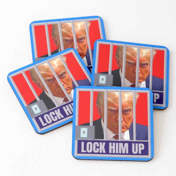 Item preview, PMD01040 Progressive Movement Designs Trump Mugshot Lock Him Up design for liberal Democrat resistance against bigotry, for liberals Democrats or progressives designed and sold by ProgressiveLeft.