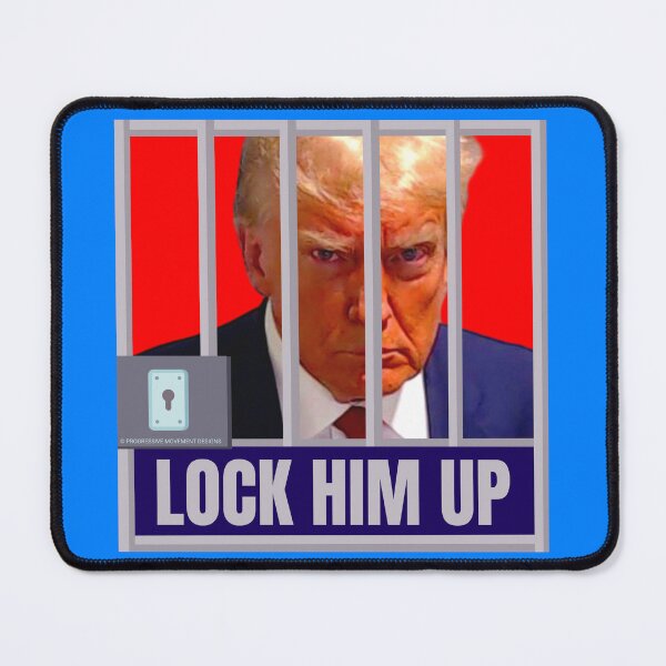 Item preview, PMD01040 Progressive Movement Designs Trump Mugshot Lock Him Up design for liberal Democrat resistance against bigotry, for liberals Democrats or progressives designed and sold by ProgressiveLeft.