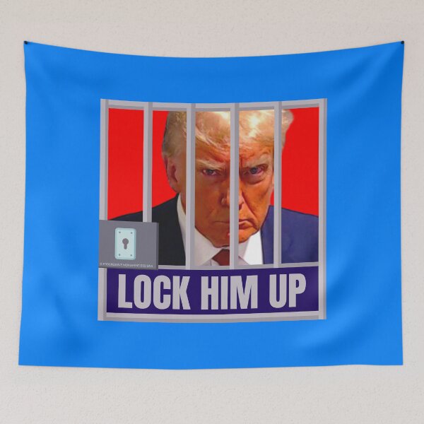 Item preview, PMD01040 Progressive Movement Designs Trump Mugshot Lock Him Up design for liberal Democrat resistance against bigotry, for liberals Democrats or progressives designed and sold by ProgressiveLeft.
