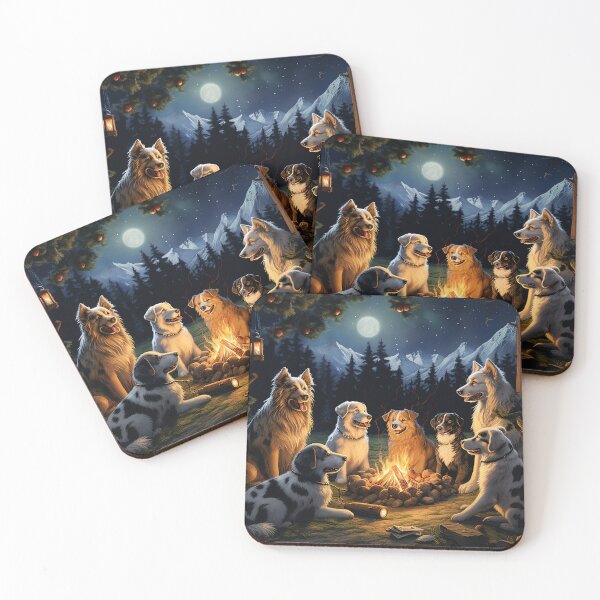 Item preview, Dogs Gathered Around a Campfire designed and sold by lovefurries.