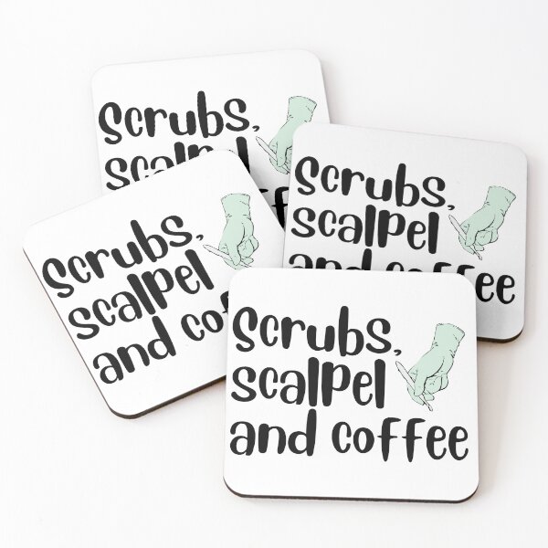 Item preview, Scrubs, scalpel and coffee  designed and sold by mikasa.art.