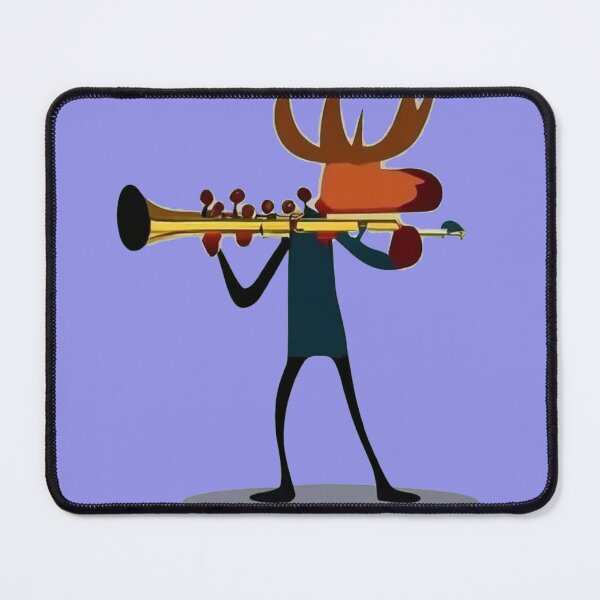 Item preview, Funny Moose Playing Trumpet in Cubism Style designed and sold by Nature's Fancy.