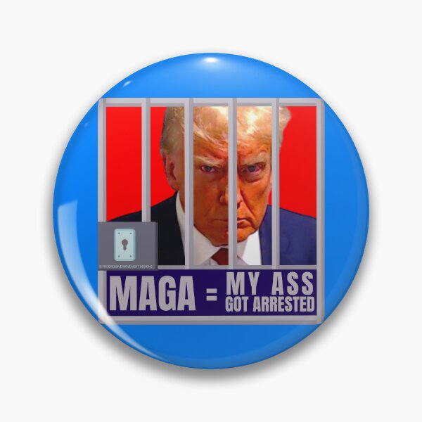 Artikelvorschau, PMD01041 Progressive Movement Designs Trump Mugshot MAGA My Ass Got Arrested Design für den Widerstand der liberalen Demokraten gegen Bigotterie, für liberale Demokraten oder Progressive gegen Trump-Republikaner entworfen und verkauft von ProgressiveLeft.