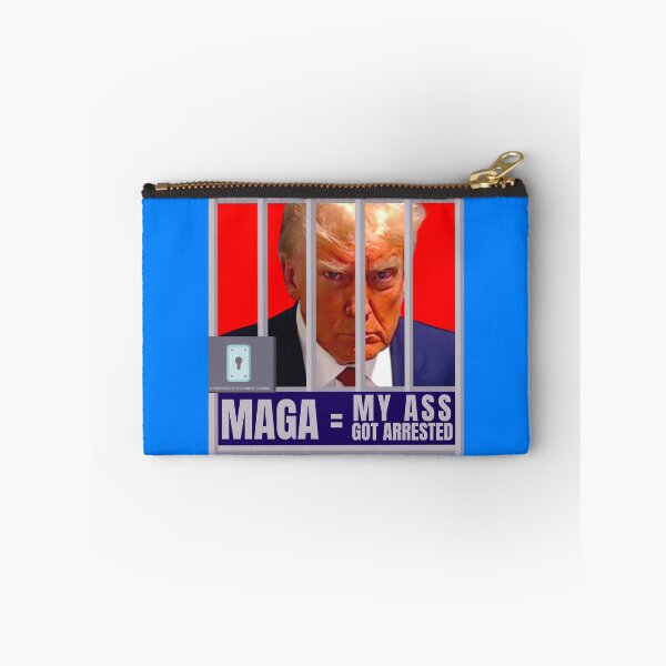 Item preview, PMD01041 Progressive Movement Designs Trump Mugshot MAGA My Ass Got Arrested design for liberal Democrat resistance against bigotry, for liberals Democrats or progressives against Trump Republicans designed and sold by ProgressiveLeft.
