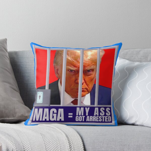 Item preview, PMD01041 Progressive Movement Designs Trump Mugshot MAGA My Ass Got Arrested design for liberal Democrat resistance against bigotry, for liberals Democrats or progressives against Trump Republicans designed and sold by ProgressiveLeft.