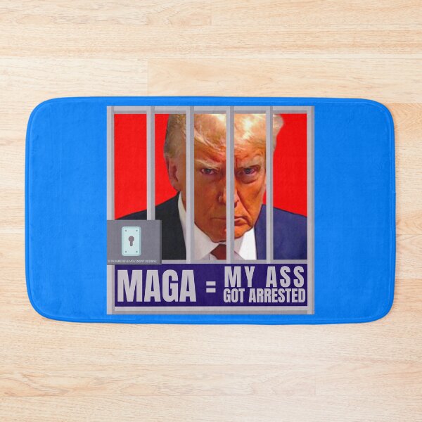 Item preview, PMD01041 Progressive Movement Designs Trump Mugshot MAGA My Ass Got Arrested design for liberal Democrat resistance against bigotry, for liberals Democrats or progressives against Trump Republicans designed and sold by ProgressiveLeft.