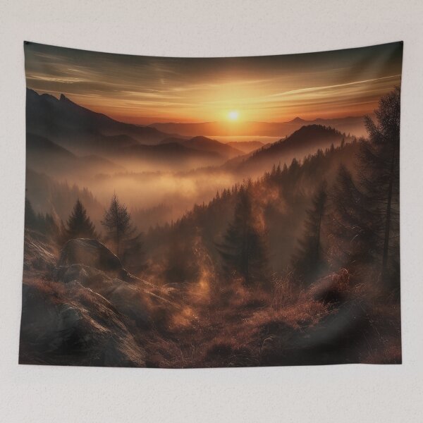 Item preview, Misty Mountain Sunset designed and sold by Offsite.