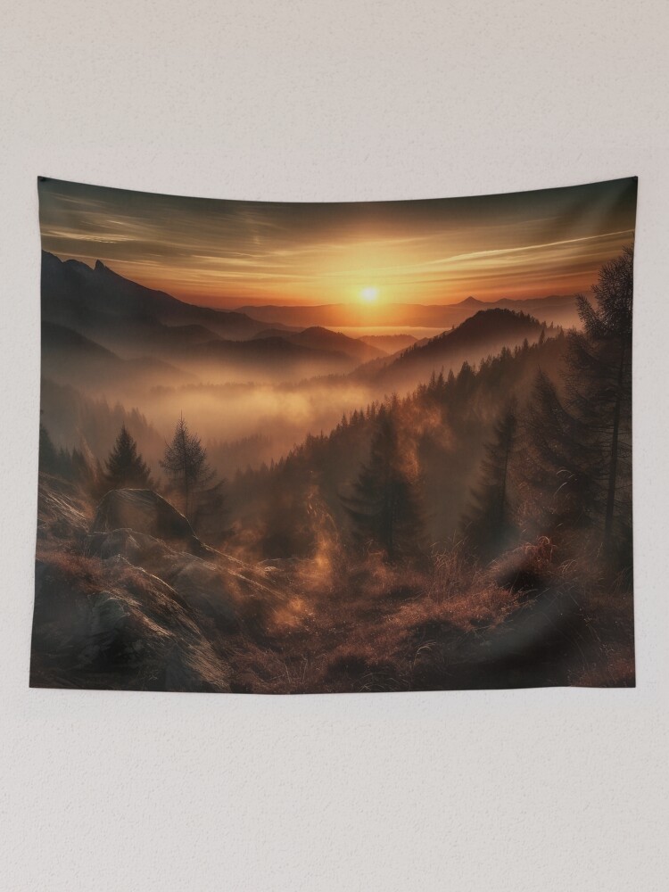 Mountain cheap sunset tapestry