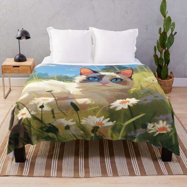 Item preview, Siamese Cat in a Floral Meadow designed and sold by Jennifer Stoyanov.