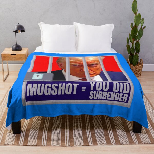 Item preview, PMD01043 Progressive Movement Designs Trump Mugshot Equals You Did Surrender design for liberal Democrat resistance against bigotry, for liberals Democrats or progressives against MAGA Republicans designed and sold by ProgressiveLeft.