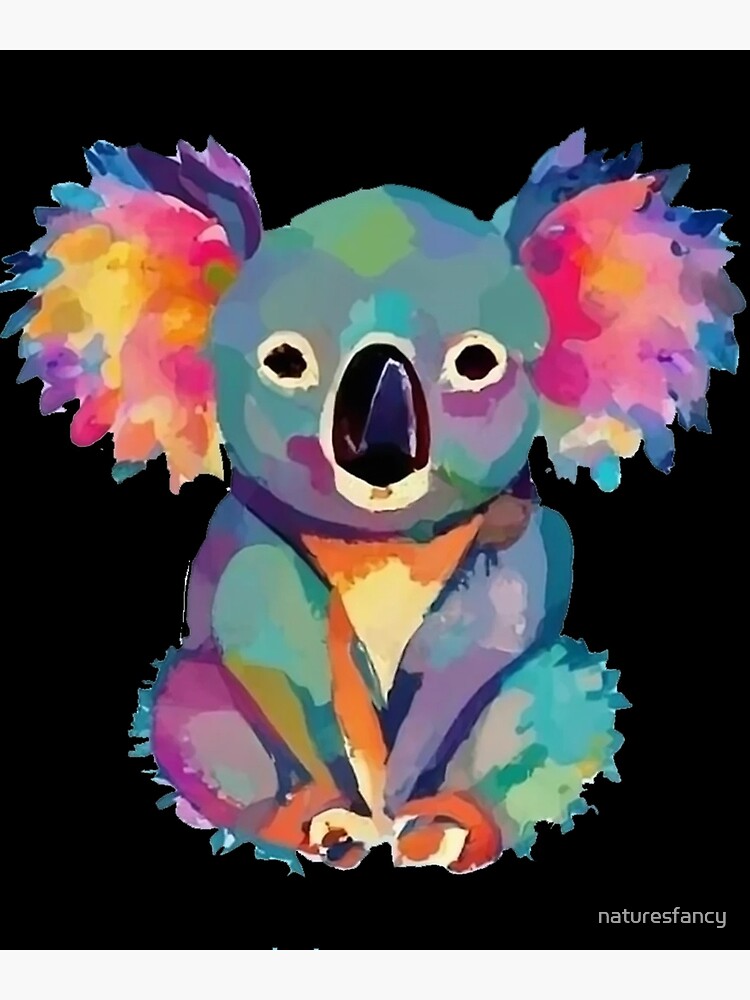 Funny Colorful Koala Bear Water Color Style Art | Poster