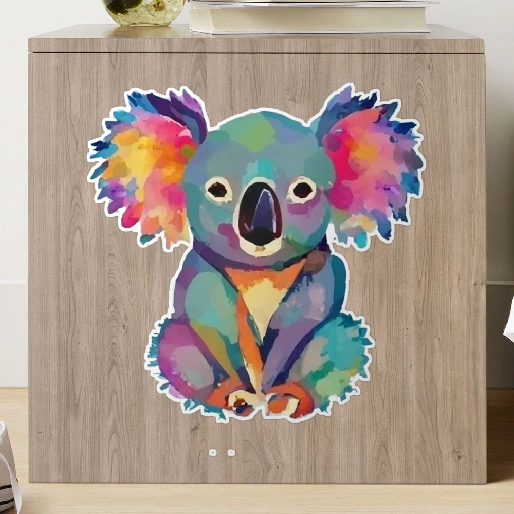 Funny Colorful Koala Bear Water Color Style Art Sticker for Sale by  naturesfancy