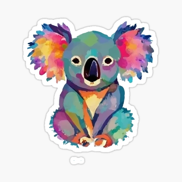 Funny Colorful Koala Bear Water Color Style Art Sticker for Sale by  naturesfancy