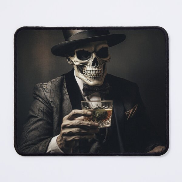 Item preview, Skeleton Gentleman: Transient Elegance with Whiskey in Hand. designed and sold by InfinityCircle.
