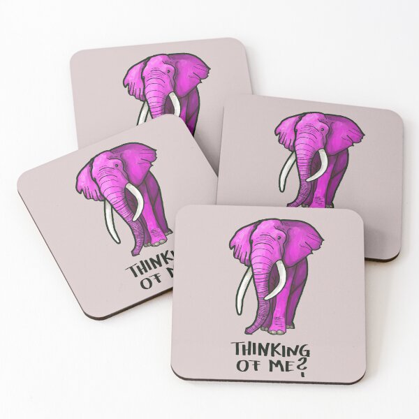 Item preview, Thinking of me? pink elephant designed and sold by ThomaeArt.