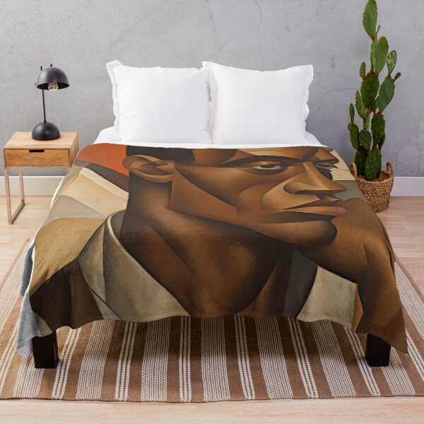 Item preview, Abstract painting of a frowning man designed and sold by WallWhimsyWorks.