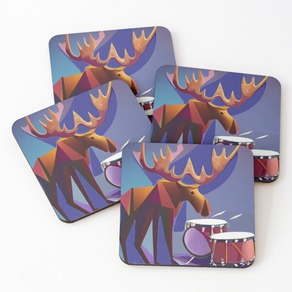 Item preview, Funny Moose Playing Drums Cubism Art designed and sold by Nature's Fancy.