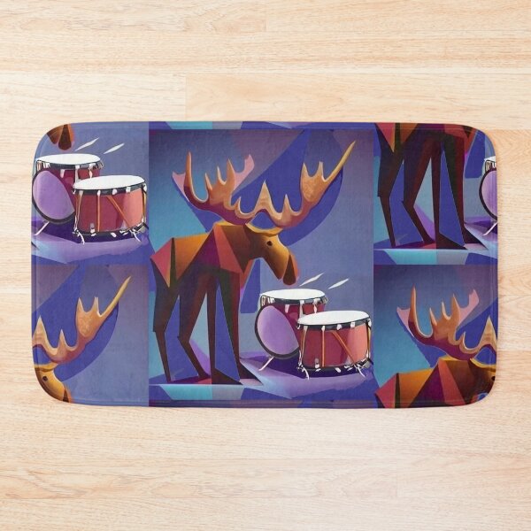 Item preview, Funny Moose Playing Drums Cubism Art designed and sold by Nature's Fancy.