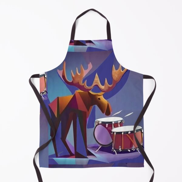 Item preview, Funny Moose Playing Drums Cubism Art designed and sold by Nature's Fancy.
