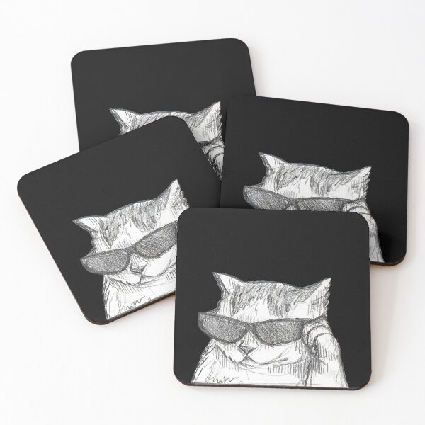Item preview, cool cat with sunglasses designed and sold by yellovi-art.