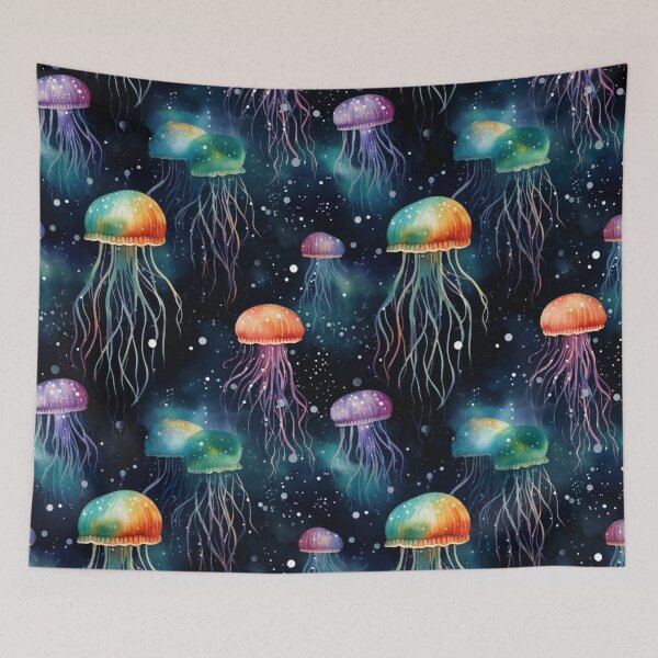 Item preview, Jellyfish and Stars Whimsical Pattern VI designed and sold by OurBarcode.