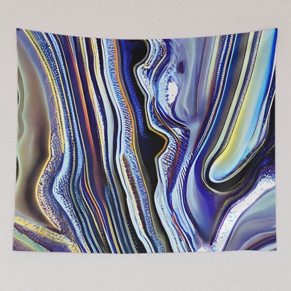 Item preview, Abstract 18 - Ice Cascade  - Blue Purple White designed and sold by Artekinium.