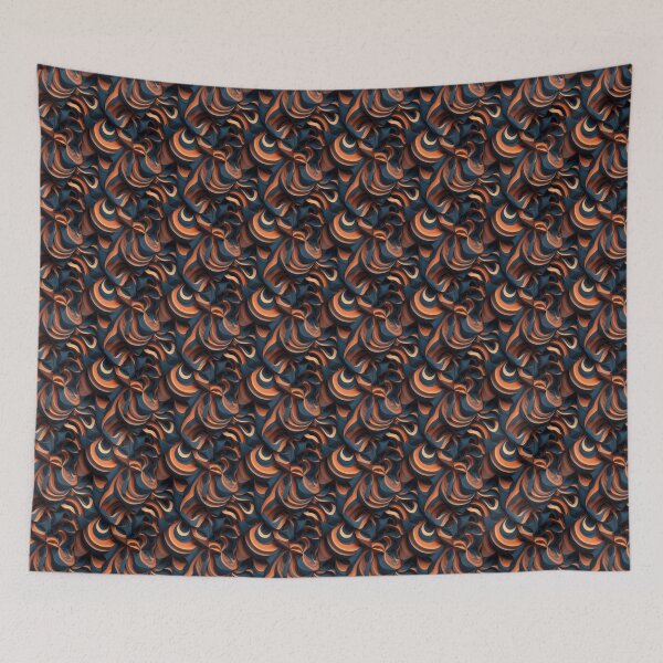 Item preview, Orange and Blue dripping Pattern designed and sold by Theo-B.