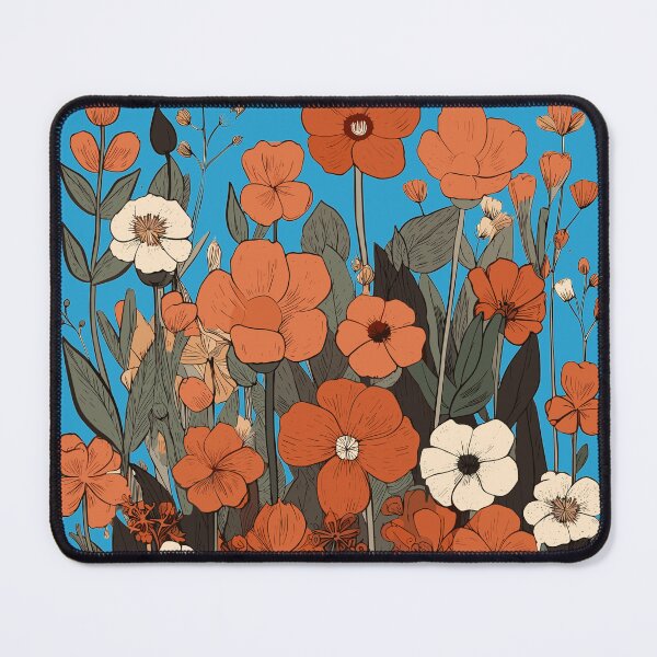 Item preview, A Vibrant, Minimalist Drawing Of Flowers Under Blue Sky designed and sold by alacaz.