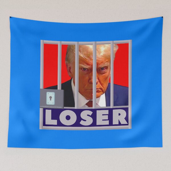 Item preview, PMD01044 Progressive Movement Designs Trump Mugshot Loser design for liberal Democrat resistance against bigotry, for liberals Democrats or progressives against MAGA Republicans parody humor designed and sold by ProgressiveLeft.