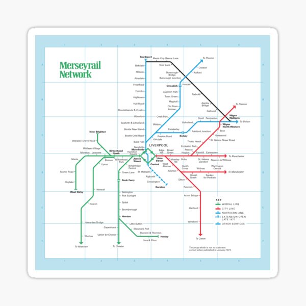 Item preview, Merseyrail System Map 1977 designed and sold by traincrewdesign.