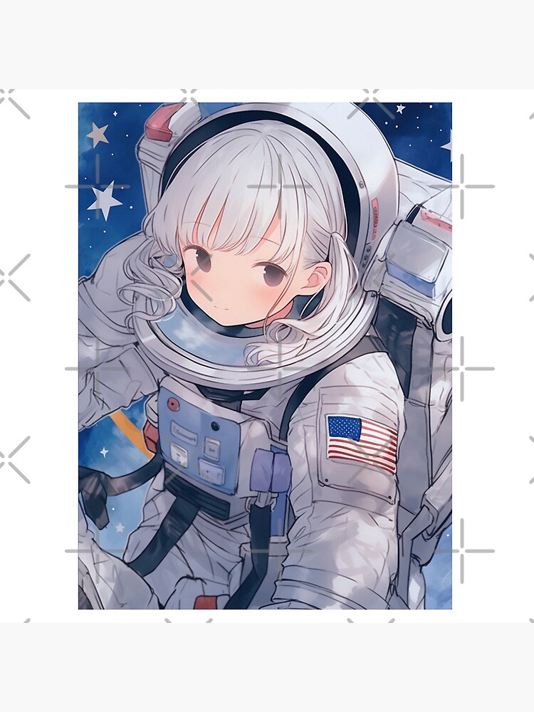 Premium AI Image | A green eyes anime astronaut girl Cartoon color manga  girl illustration