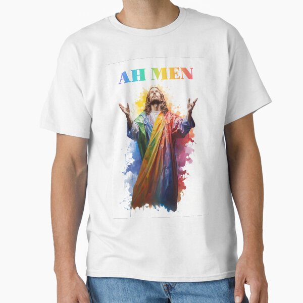 Item preview, Ah Men - Gay Jesus: LGBTQ Rainbow Pride Humor Gift designed and sold by SuperSeries.