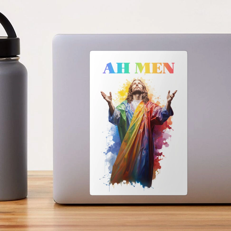 Ah Men - Gay Jesus: LGBTQ Rainbow Pride Humor Gift