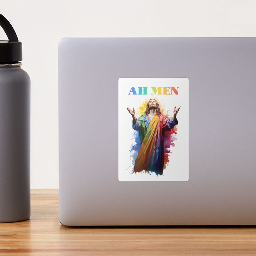 Ah Men - Gay Jesus: LGBTQ Rainbow Pride Humor Gift