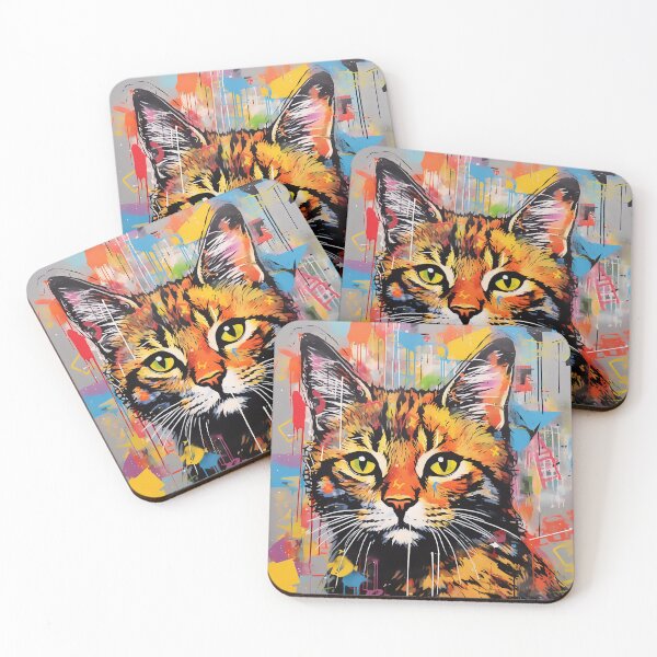 Artikelvorschau, Popart-Katze entworfen und verkauft von John Novis.