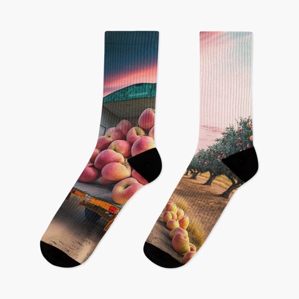 Item preview, Rural Orchard Landscape with Peach Truck designed and sold by Shannon Hilson.