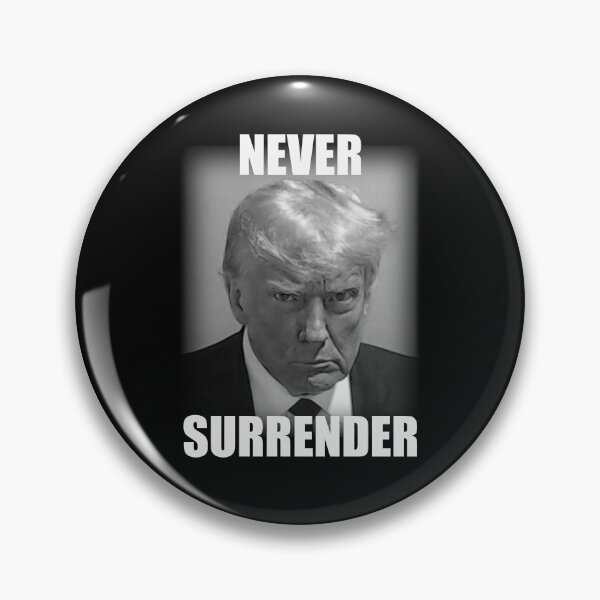 Item preview, President Donald Trump Mug Shot Never Surrender Jail 2023 designed and sold by JustCreativity.