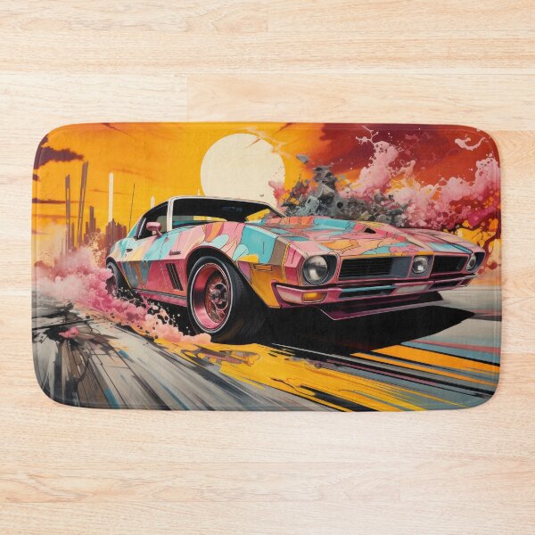 Item preview, Pink Pop Art Sportscar with Sunset designed and sold by Shannon Hilson.