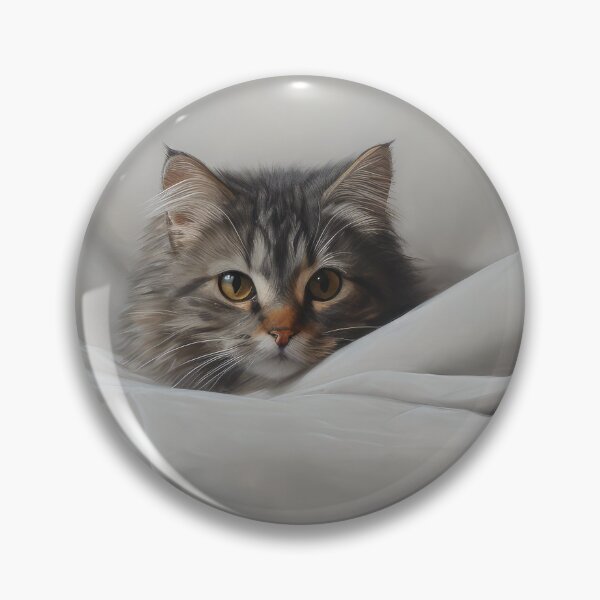 Item preview, Minimalist Fluffy Tabby Cat with Blanket designed and sold by Shannon Hilson.