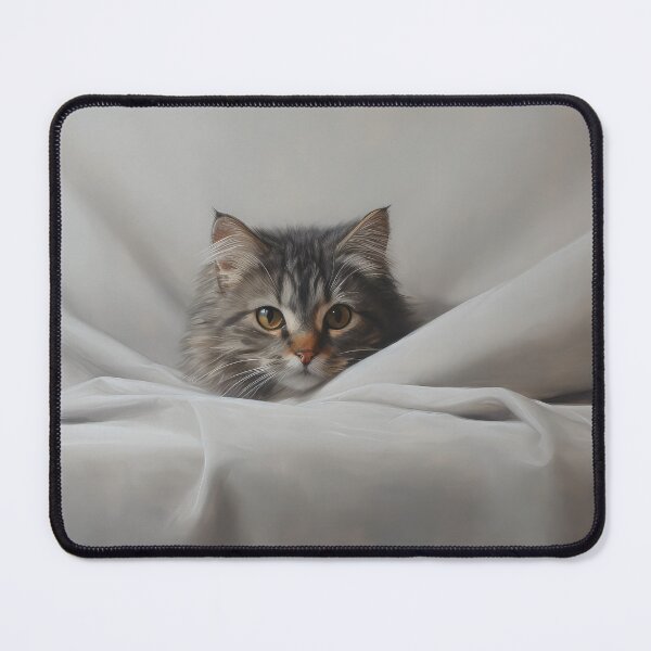 Item preview, Minimalist Fluffy Tabby Cat with Blanket designed and sold by Shannon Hilson.