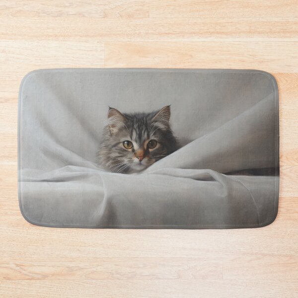 Item preview, Minimalist Fluffy Tabby Cat with Blanket designed and sold by Shannon Hilson.