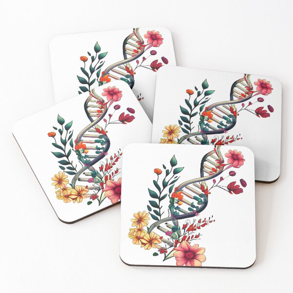 Artikelvorschau, Blumiger DNA-Strang – In meiner DNA – Rot- und Goldtöne entworfen und verkauft von AncestralEchoes.