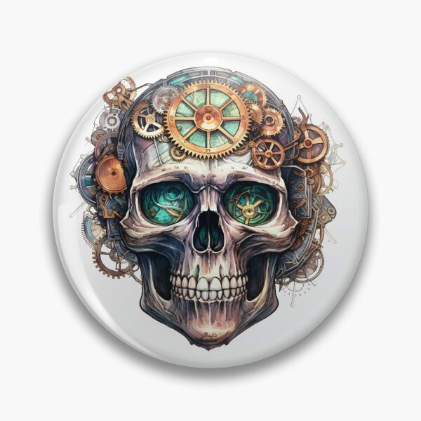 Artikelvorschau, Steampunk-Schädel mit Uhrwerk-Zahnrädern entworfen und verkauft von SchorlCraft.