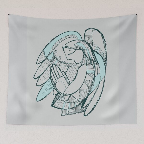 Item preview, Praying guardian angel designed and sold by Bernardo Ramonfaur.