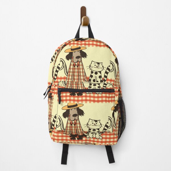 Item preview, Gingham Dog and Calico Cat in Cartoon Style (AI Generated Art) designed and sold by Cowboy Folly.