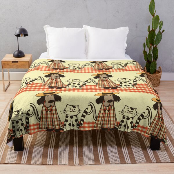 Item preview, Gingham Dog and Calico Cat in Cartoon Style (AI Generated Art) designed and sold by Cowboy Folly.