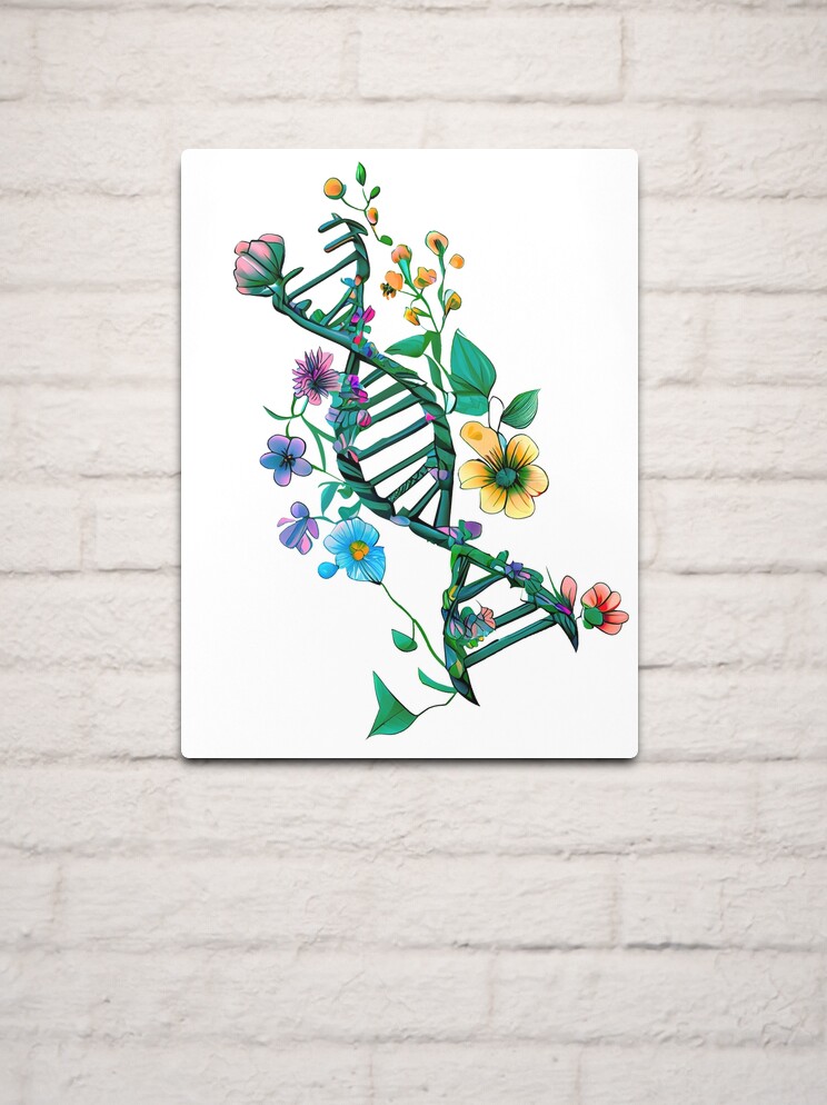 Floral DNA Strand - In My DNA - Mint Purple Hues | Sticker